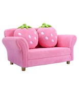 Kids Strawberry Armrest Chair Sofa with 2 Cute Strawberry Pillows-Pink -... - €168,25 EUR