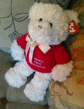 First Christmas TY Teddy bear STUFFED ANIMALS JACK White Plush  - $24.00