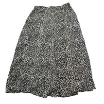 Fuda Skirt Womens XL Black Animal Print Elastic Side Waist Pleated A Line - £20.60 GBP