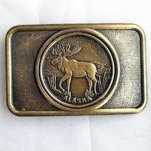 Vintage Belt Buckle Elk Moose Alaska Made By Century Canada - £22.48 GBP