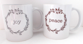 2X Coffee Cups Mugs JOY &amp; PEACE - $8.90