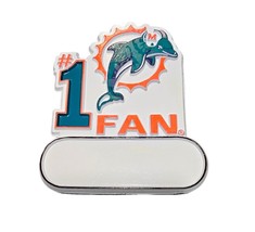 VINTAGE MIAMI DOLPHINS LOGO#1 FAN MAGNET DOLPHINS #1 FAN SIZE: 3 BY 3 NEW - £6.19 GBP