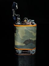 Brizard & Co Gatsby Table Lighter in Camo & Orange Leather ( Empty-No Fuel ) NIB image 4