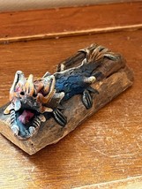 Unique Clay Mermaid Dragon or Sea Creature on Driftwood Figurine – 2 and 1/8th’s - £9.02 GBP