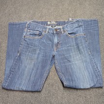 Silver Jeans Men 32x32 Blue Zac Whiskered Straight Leg Low Rise Denim Pants - $37.02