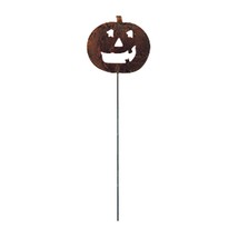 Village Wrought Iron Pumpkin - Rusted Garden Stake - 35 Inches - £19.17 GBP