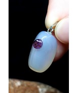 OPEN VESSEL: Opalite with Garnet Natural Gemstone Pendant OOAK Hand Crafted - $102.90 CAD