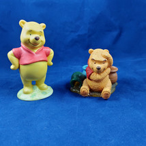 Winnie the Pooh Disney 2 Figurines Ceramic Resin "Thinking Makes Me Hungry" - £7.58 GBP