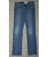 Girls Jeans Vigoss Medium Blue Straight Stretch Denim Jeans Pants-size 10 - £6.25 GBP