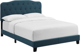 Modway Amelia Tufted Fabric Upholstered Queen Platform Bed In Azure - £159.36 GBP