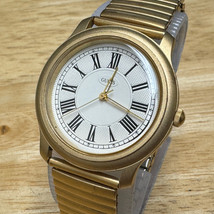 Vintage Guess Quartz Watch Unisex Gold Tone Stretch Band Roman Dial New ... - $28.49