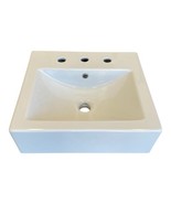 Scarabeo Bathroom  Square White Ceramic Wall Mounted or Vessel Sink 8025/B - $271.64 CAD