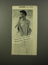 1954 Lord &amp; Taylor Maternity Fashion Ad - Send for our free Maternity Bo... - $18.49