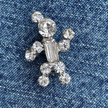 Small Clear Gem Stone Tin Man Pin Brooch - £13.93 GBP