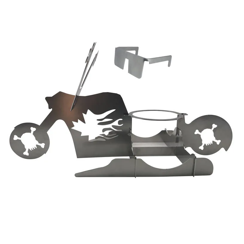 Chicken Stand r Funny  Motorcycle BBQ Stainless Steel Rack Tools Funny Roast Chi - £127.31 GBP