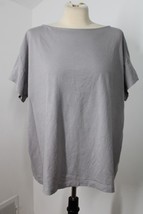 J Jill XL Gray Luxe Supima Cotton Modal Short Sleeve Tee Top - £17.85 GBP