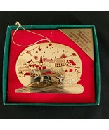 Hallmark Promotional Brass Dimensional Ornament 1982 Sleigh Ride 24 kt G... - £7.92 GBP