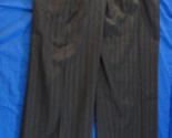 CLASSIC FASHION PLEATED BLACK STRIPED FORMAL WORK MEN&#39;S DRESS PANTS 36X34 - $20.94