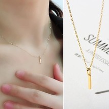 14ct Solid Gold Tiny Wand Charm Necklace - 14k , gift, small, chain, customise - £121.44 GBP
