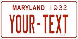 Maryland 1932 Personalized Tag Vehicle Car Auto License Plate - £13.17 GBP