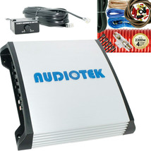 NEW Audiotek AT910M Monoblock 1500 Watts Class D Car Amplifier + 4 Gauge Amp Kit - £135.88 GBP