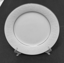 Noritake Fine China Ranier Salad Plate Platinum Trim Embossed Rim Japan 6909 - £13.80 GBP