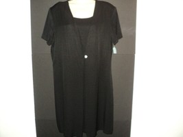 NEW Just in Thyme Ltd. Size 16 Jacket-Dress Black Knee-Length Short Slee... - £21.22 GBP
