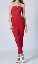Topshop Plunge Bandeau Jumpsuit SZ 8 Red - $1,266.49 MXN