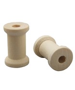 Bluemoona 50 PCS - Natural Wood Empty Thread Spools Cylinder Craft Round... - £4.33 GBP