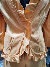 Talbots Women&#39;s Orange Cotton Long Sleeve Jackets &amp; Pant 2 Pc&#39;s Suit Size 8 - £37.54 GBP