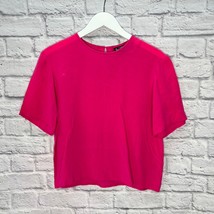 Vintage Sophisticates Short Sleeve Silk Blouse M Pink Short Sleeve Keyho... - £19.56 GBP