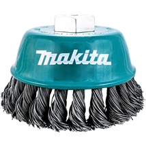 Makita 1 Piece - 4 Inch Knotted Wire Cup Brush for Grinders - Heavy-Duty Conditi - £27.39 GBP
