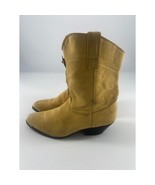 Vintage Capezio Cowgirl Boots Womens Size 7.5 M Tan Leather Fringe Weste... - $66.18 CAD