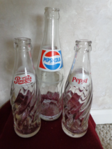 3 VINTAGE PEPSI-COLA BOTTLES (#2386)  - $28.99