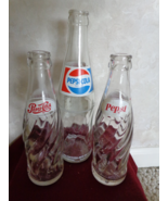 3 VINTAGE PEPSI-COLA BOTTLES (#2386)  - £22.70 GBP