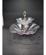 Mikasa Calypso Two Tier Tray, Frosted Glass Tray, 12 in. Vintage Serving... - $95.04 CAD