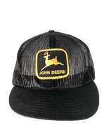 John Deere Rare Black Yellow Logo Mesh Louisville Mfg Co Snapback Made I... - $247.50