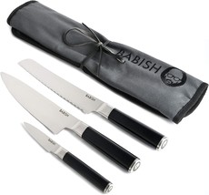 Cutlery, 3-Piece With Knife Roll, Babish German High-Carbon 1.4116 Steel. - £51.78 GBP