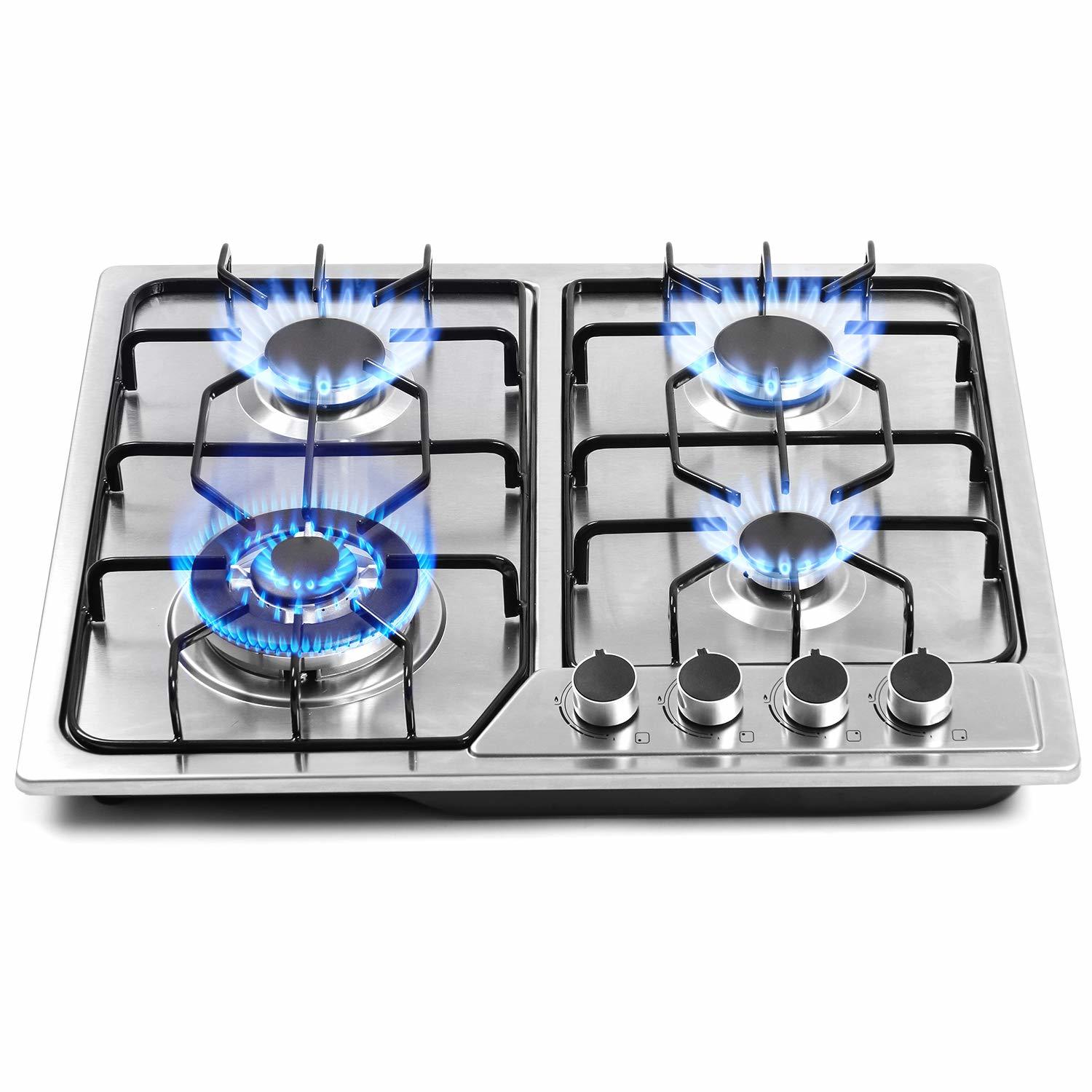 Primary image for 22X20 Built In Gas Cooktop 4 Burners Stainless Steel Stove With Ng/Lpg Conversio