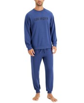 allbrand365 designer Mens Crew Love Fleece Sweatshirt &amp; Jogger Pajama Set,Medium - £29.99 GBP