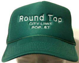 $25 Round Top TX City Limit Pop. 87 Rope Green Mesh Snapback Trucker Hat 1 Size - £16.77 GBP