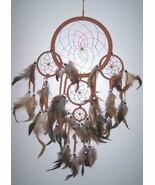 HUGE TAN  RAINBOW DREAMCATCHER new DREAM CATHER W FEATHERS 24 INCH wall ... - $9.08 CAD