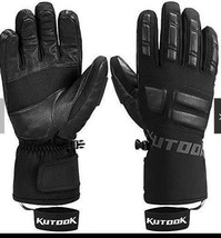 Kutook Insulated Ski Gloves Black Size Large - $24.95
