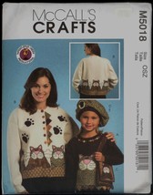 Uncut Crazy Cat Lady Applique Beret Purse Pin McCalls 5018 Pattern Hat Sewing - £5.50 GBP