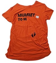 Womens Orange Mummy To Be Maternity Halloween Tee Shirt T-Shirt Size Small - $10.88