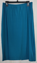 New Womens Slinky Brand Teal Blue Jersey Knit Pull On Skirt Size M - £18.45 GBP