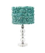 CHIC SHABBY Turquoise Blue Rose Crystal Base Lamp - £719.41 GBP