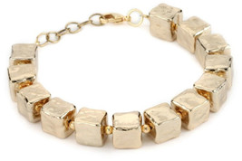 Belle Noel Kardashian Molten 14kt Gold Cube Bracelet - £70.45 GBP