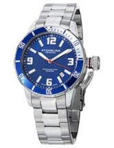 NEW Stuhrling Original 676.02SET Men&#39;s Aquadiver Blue Accented Quartz Watch Set - £66.17 GBP