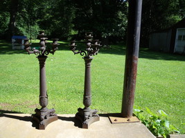 Candelabras Vintage 24 Inch Tall Metal Four Light Pair - £348.79 GBP
